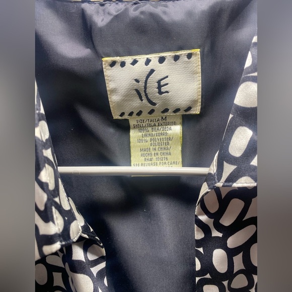 ICE Animal Print 100% Silk Wrap Blouse Blazer Size M EC - Picture 5 of 6